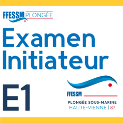 Examen - Plongée sous-marine - E1 - Initiateur - Dimanche 18 juin 2023 à Limoges - 8H