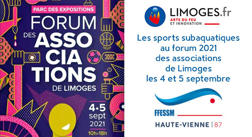 2021 09 04 FFESSM CODEP 87 Forum des associations ville de Limoges 2021 affiche codep87