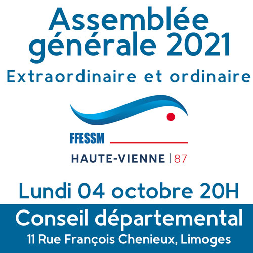 assemblée générale extraordinaire et ordinaire FFESSM CODEP 87 2021